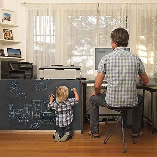 Nicpro Chalkboard Contact Paper Roll, 17.7" X 78.7" (6.5 Feet) Self Adhesive Blackboard Wallpaper, Chalk Paper Classroom Decor Sticker with 1 Marker & 5 Chalk for Home Office School Teacher Suppliers