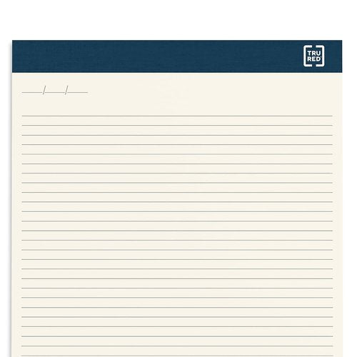 TRU RED Staples Notepads, 8.5-inch x 11.75-inch, Narrow Ruled, Ivory, 50 Sheets/Pad, 12 Pads/Pack (TR58195)