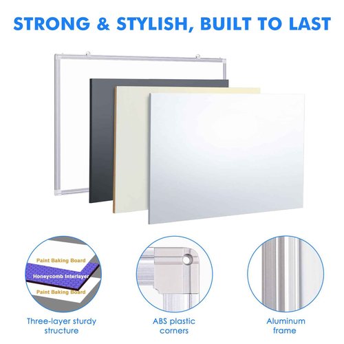Magnetic Dry Erase Board for Doors, 36x24 Inch Whiteboard with Adjustable Long Arm Hook Mount - Easy to Install, Portable Hanging White Board for Home, Dorm Room, Office Cubicle & Small Spaces