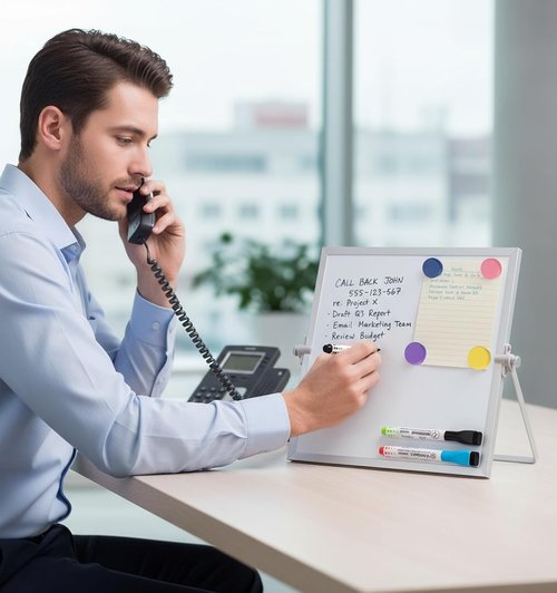 MXG Magnetic Dry Erase Board - 10x10 Inch Portable Whiteboard with Stand & Accessories | 360 Rotatable Design