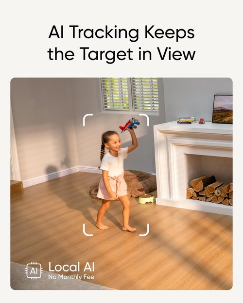 eufy Security Indoor Cam S350, Dual Cameras, 4K UHD Security Camera with 8× Zoom, 360° Camera, Baby Monitor, Pet Camera, Human/Pet Detection, AI Tracking, 2.4G/5G Wi-Fi, Plug in