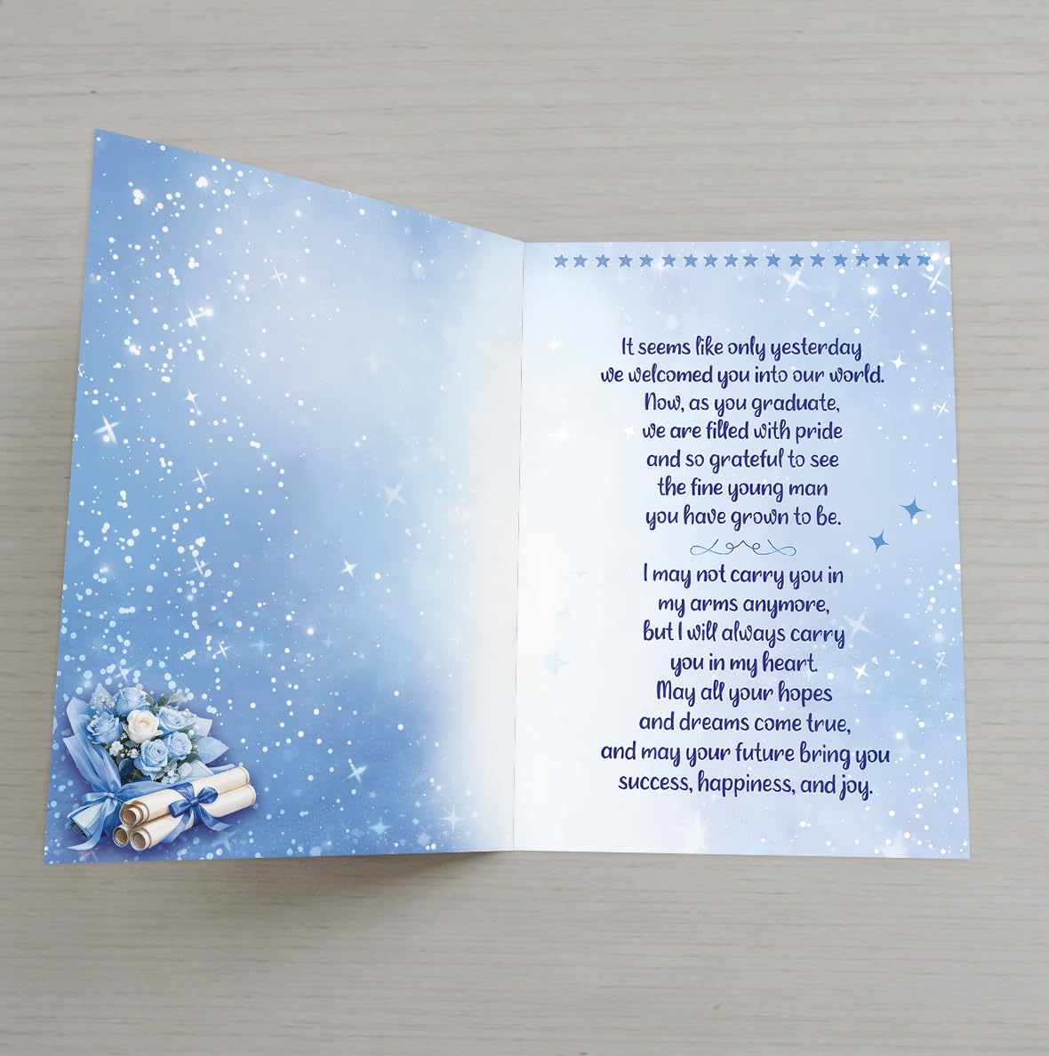 ATTLVV Grandson Graduation Card, Graduation Gift for Grandson, Congratulations Card with Printed Message Inside, with Luxury Envelope and Gold Seal Sticker