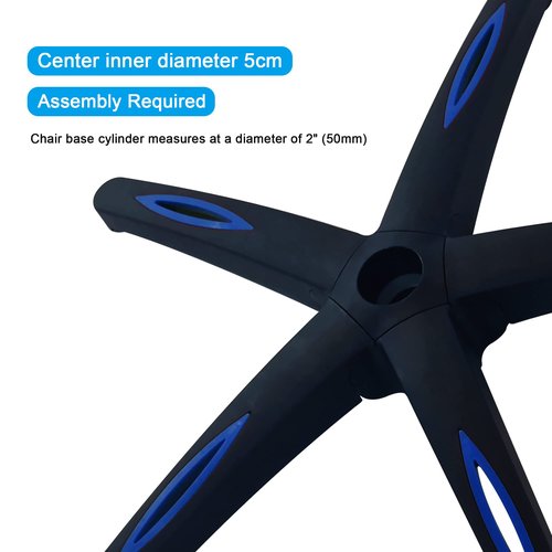 Frassie 28 inch Nylon Gaming Chair Base with 5 Casters, Heavy Duty Boss Office Chair Base Part Replacement (Blue)