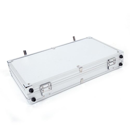 Portable Password Storage Case, Aluminum Alloy Briefcase with Password Lock and Handle, Multifunctional Metal Hard Case, Protective Outdoor Storage Toolbox for Business Home Travel, Silver