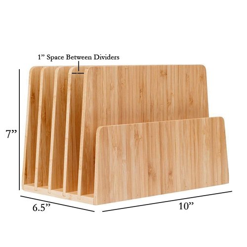 Desktop Paper Tray File Folder Holder 5-Slot, & Bamboo Drawer Set; Storage for Office Supplies & Stationary items, pens, pencils, scissors, notepads, business cards and more