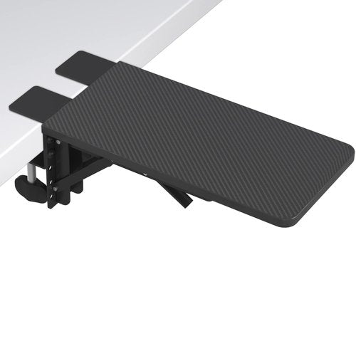 BONTEC Desk Extender Tray, 11.8"x5.9" Table Mount Arm Wrist Rest Shelf, 90°Foldable Elbow Support, Clamp on Computer Arm Rest for Desk, Office & Home Use, Durable & Easy to Install