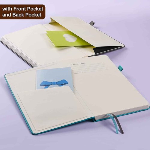 OMEYA 12 pack Journal Notebook, Classic Hardcover Lined Notebooks with 120GSM Premium Thick Paper, College Ruled Faux Leather Journal with Pocket 5.2 x 8.4 in-Multicolor