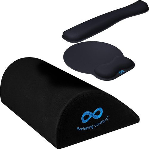 Everlasting Comfort Ergonomic Mouse Pad and Foot Rest Bundle - Work and Relaxation Essentials - Improve Productivity & Comfort