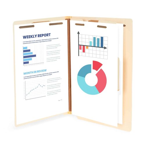 Blue Summit Manila Classification Folder, 1 Divider Classification Folder and 4 Fasteners, Letter Size, Manila – 50 Folders
