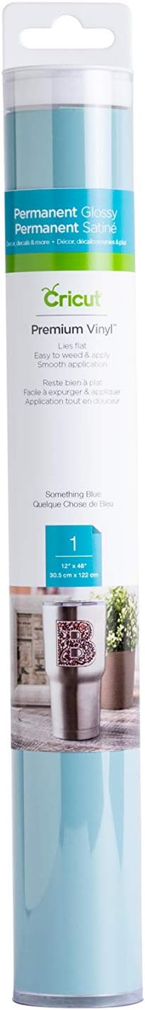 Cricut Premium Permanent Vinyl - Something Blue | 4ft Roll (12"x48") - UV & Water-Resistant for Indoor/Outdoor Use