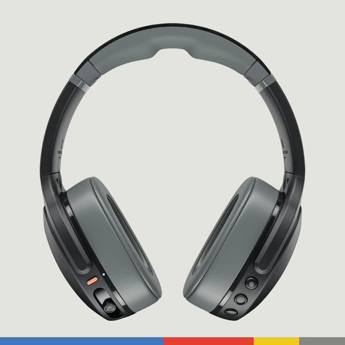 Skullcandy Crusher Evo Wireless Bluetooth Headphones with Multi-Sensory Bass and Charging Cable, Noise Isolating Over-Ear Fit, Up to 40 Hours Battery, Microphone for iPhone Android - True Black