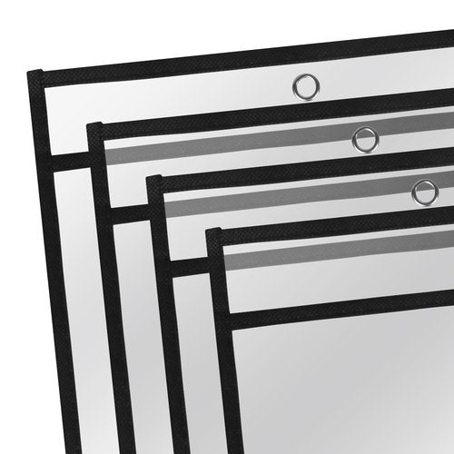 Job Ticket Holders 9x12, 30 Pack Heavy Duty Sheet Protectors Plastic Paper Sleeves 8.5 x 11 Clear Document Protectors Dry Erase Pocket Sleeves Document Holder for Shop Office Classroom Home, Black