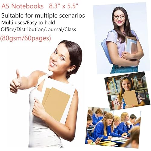 48 Pack Notebook Journals for Travelers, Students and Office, Writing Diary Subject Notebooks Planner with Thick Paper, 60 Pages, 30 Sheets, 8.3x5.5 inch, A5 Size, Travel Journal Set.(Lines)