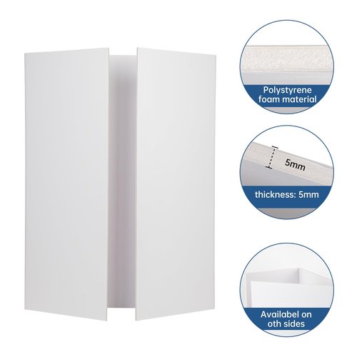 Trifold Poster Board Foam Core 24 x 36 x 3/16"(5mm) - 5 Pack - Tri Fold Posters Display Board, Acid Free, Double Sided, Posterboard Foamboard for Mounting, Prints, Art, Presentation and Projects