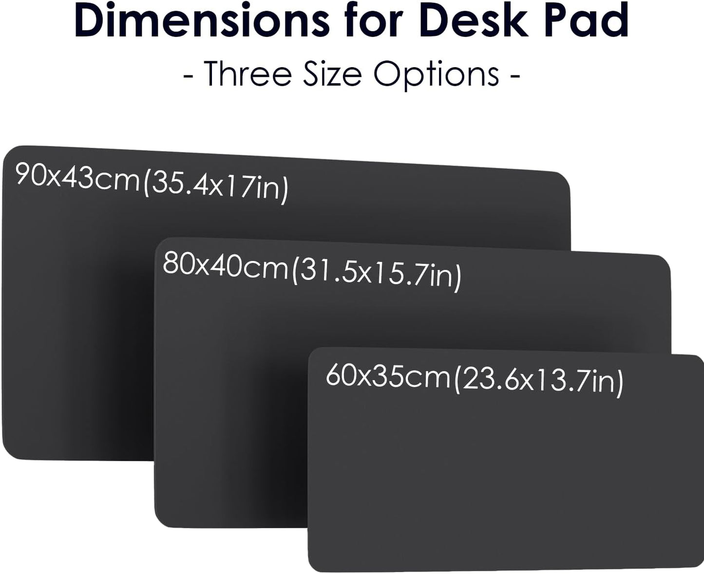 WAYBER Leather Desk Pad Protector - Waterproof PU Mouse Pad for Office & Home | Black 23.7x13.8 in
