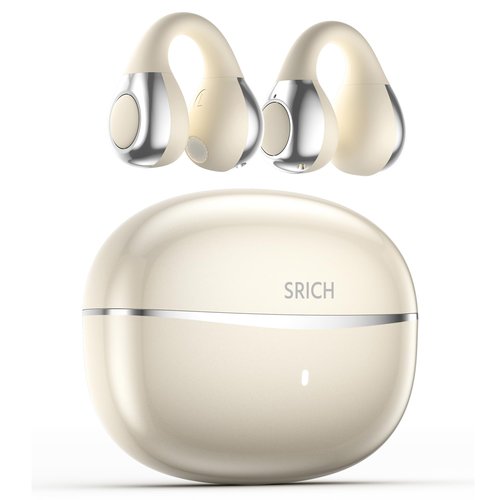 SRICH AI Translation Earbuds Real Time, 3-in-1 Translator Earbuds 144 Languages & Accents, Audifonos Traductores Inglés Español,Open Ear Clip Wireless Headphones with Charging Case fit iOS & Android