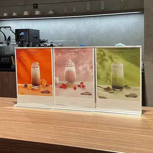 newnewshow 8.5x11 Clear Acrylic Sign Holder, Display Stand, Plastic Card Holder for Business, Office, Retail (2 Pack 8.5x11)