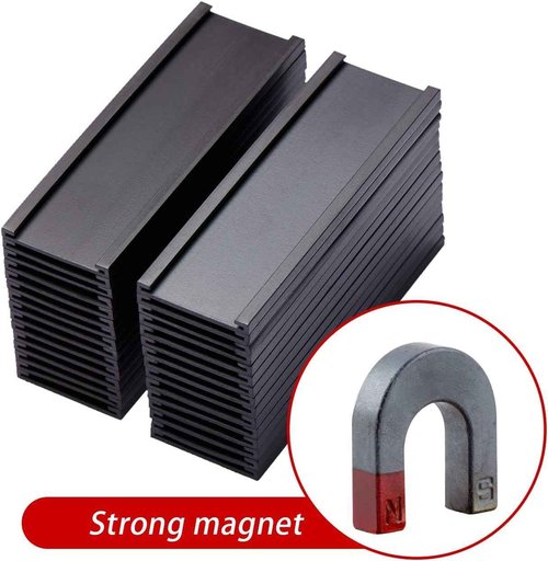 200 Pieces Magnetic Label Holders with Magnets Magnetic Data Card Holders with Clear Plastic Protectors for Metal Shelf, Whiteboard (1 x 3 Inch)