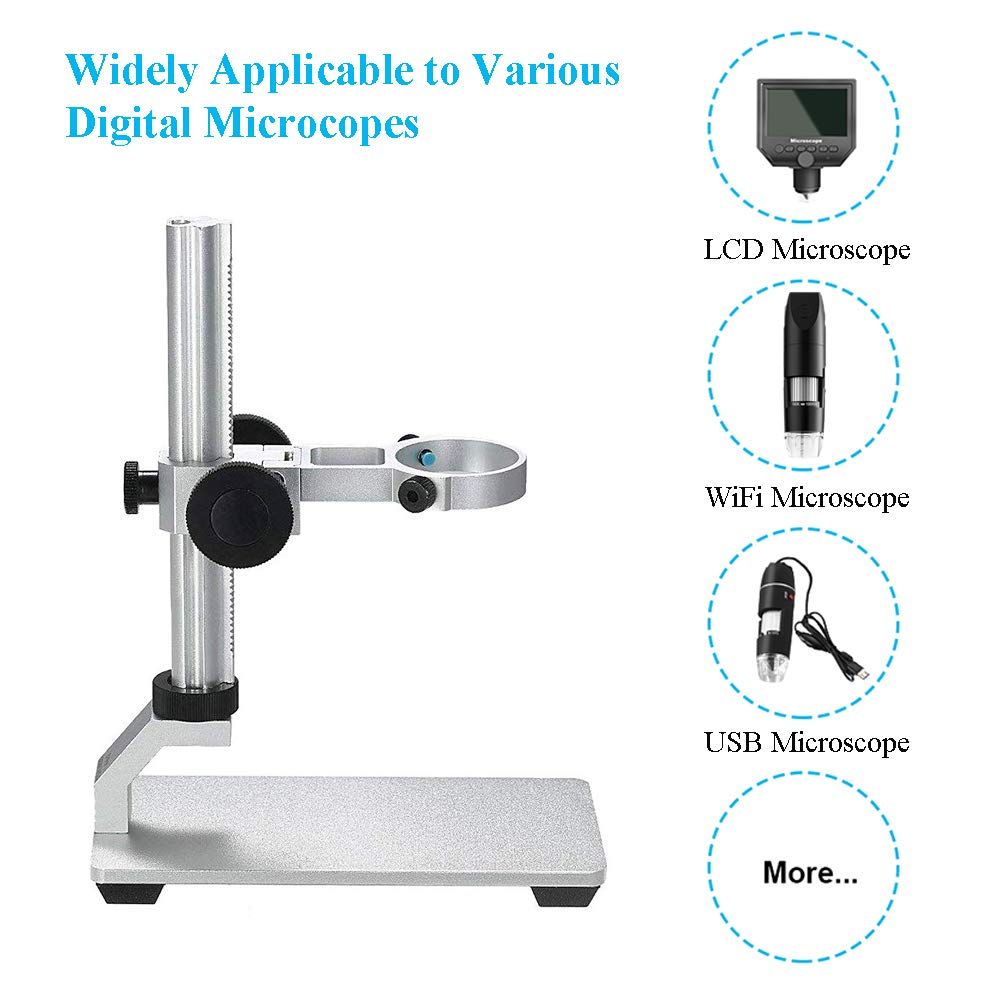 Aluminum Alloy Microscope Stand Holder for USB Digital Microscope, Cainda Stable Metal Stand Bracket with Portable Carrying Case, Support Adjusted Up and Down Easy to Focus