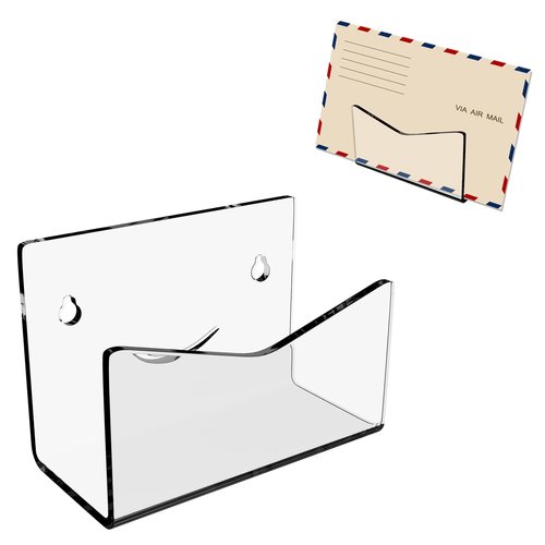 Boloyo Acrylic Dual Use Mail Holder, Clear Countertop Wall-mount Mail Organizer Sorter Letter Holder for Home Office School, Envelope Bill Filling Paper Document