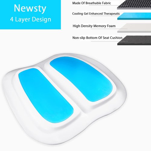 Gel Seat Cushion Orthopedic Lightweight Folding Seat Cushion for Car/Chair/Train/Airplane/Stadium Seat