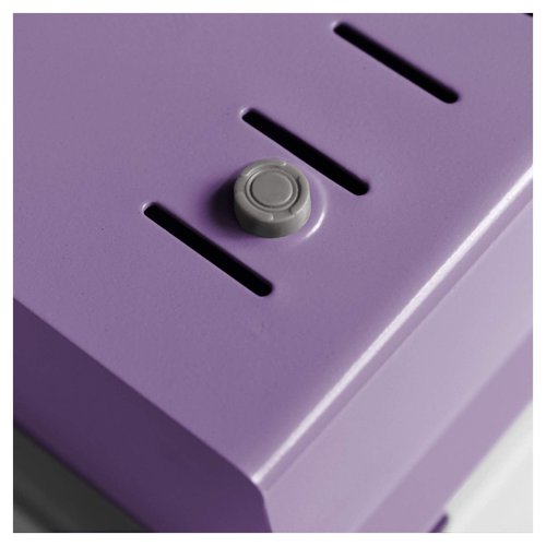 Acrimet Index Business Card Size File Holder Organizer Box Metal Base Heavy Duty (AZ Index Cards and Divider Included) (Purple Color with Clear Crystal Plastic Lid Cover)