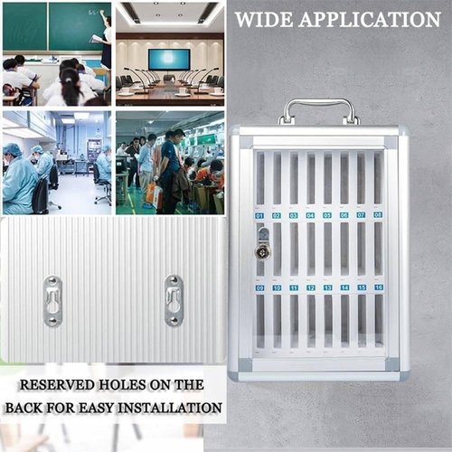 QIUFANGM Cell Phone Storage Box Aluminum Alloy, Mobile Phone Cabinet Meeting Room Cell Phone Locker Capacity, Cell Phones Storage Cabinet for Office School Classroom Factory(12slots)