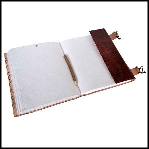 TUZECH Leather Journal & Handmade Paper Diary Notebook Journal for Personal Use or Gift,Office Supplies, Book of Shadows,Daily Notepad for Men & Women With Leather Bound Size (10 x 13 inches, Brown)
