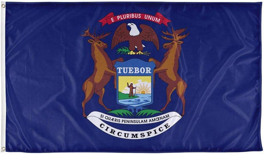 Vispronet - Michigan State Flag - 3ft x 5ft Durable Knitted Polyester | Made in the USA