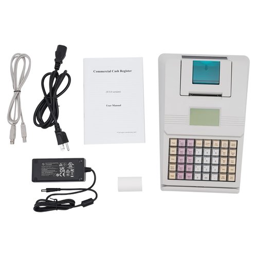 Electronic Cash Register, Menu Based Control System Cash Register with Printer, 40 Keys Electronic Cash Register for Supermarkets, Wholesale Markets, Convenience Stores