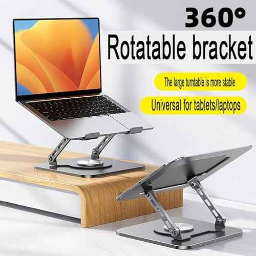 Adjustable Laptop Stand£¬Laptop Stand with 360 Rotating Base£¬Ergonomic Notebook Stand, Foldable Portable Notebook Stand Suitable for laptops/Tablets.