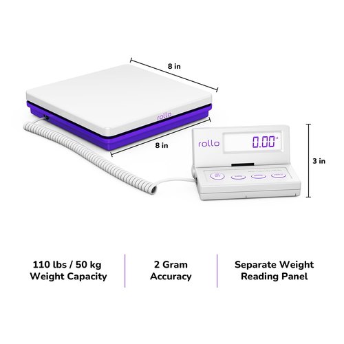 Rollo Shipping Scale and No Noise Tape Bundle - Scale for Shipping Packages with No Noise Silent Packing Tape