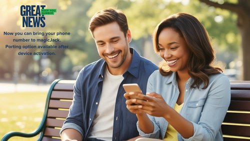 magicJack VOIP Phone Adapter - Unlimited Calls to US & Canada, No Monthly Bill, Portable Internet Phone with App, magicIN™ & magicOUT™ Service