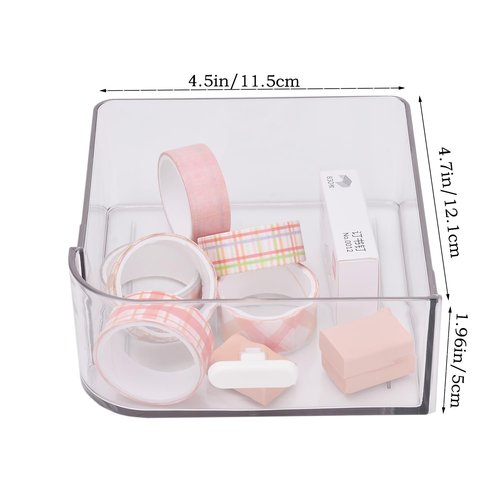 ONEFOLL Desktop Storage Organizer, Cave Board Stand Organizer With 2 drawers, Pen Holder, Work Position Shelf Acrylic Desk Organizer, Stationery Organizing Box