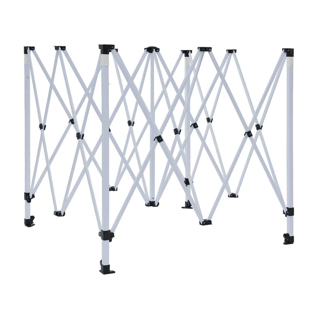 Vispronet 10x10 Canopy Frame – Adjustable Steel Tent Structure with (3) Height Levels, Pinch-Free Buttons, & Square Legs, 7.2ft Max Clearance Height, Collapsible Awning Shelter, Tarp Not Included