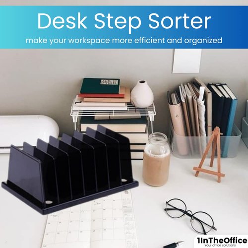 1InTheOffice Desk Step Sorter - 7 Compartments (2 pack)