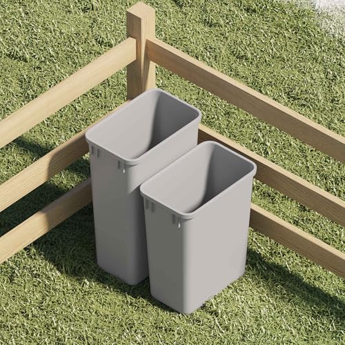 52.8QT Stackable Plastic Trash Can - Dowell 50L Wastebasket, Grey, Kitchen & Office