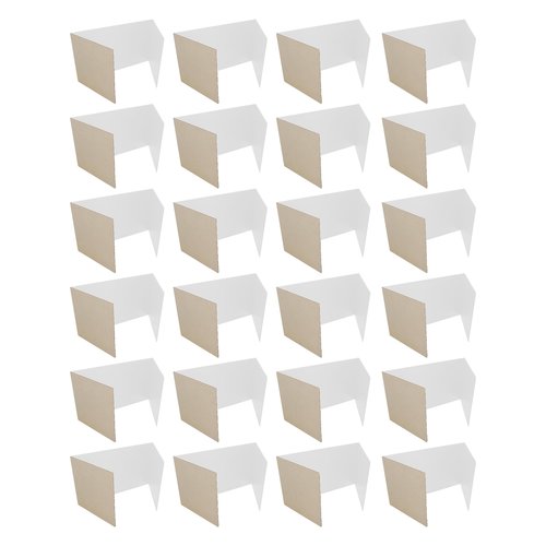 Flipside Products 12”x 48” White Study Carrels, Privacy Boards, Student Privacy and Focus Booth for The Classroom, Desk Divider Cubby for Tests, Made in USA - 24 Pack