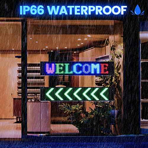 LED Car Sign, Programmable LED Matrix Panel FPCB Flexible Screen Display Animation Message Scrolling Sign APP Control for Cars, Shop, Bar, Party Festival 14.6"x3.6"