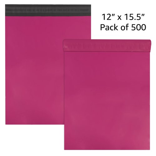 UBmove Colored Poly Mailers Pack of: Be creative with your packaging with Colored mailers (Pink, 12" x 15.5" pack of 500)