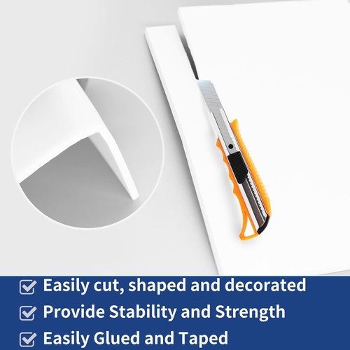 White Foam Boards 8" x 10"- 10 Pack -Double Sided Foam Core Board Signboard for Presentations School Office Rigid Polystyrene Styrofoam Foam Sheet,Foam Board for Crafts - 3/16" Thick (5mm)
