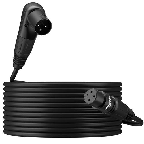 Adoreen Right-Angle XLR Male to Straight XLR Female Microphone Cable 25 Ft, Adjustable 90 Degree Pro Balanced Shielded 3 Pin DMX Patch Cord for Studio Audio&DJ Stage Live Recording&Speaker System