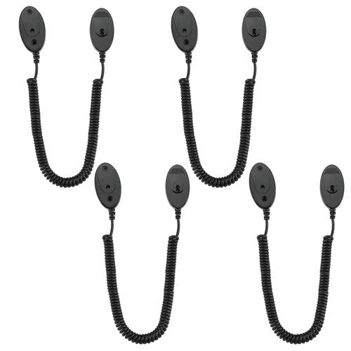 Magnetic Remote Leash Control Holder with Security Cable, Retractable Tidy Anti-lost Rope Organizer Easy Installation Stable Suitable for Projector TV Fan and Air Conditioner Remotes (4Pcs Black, L)