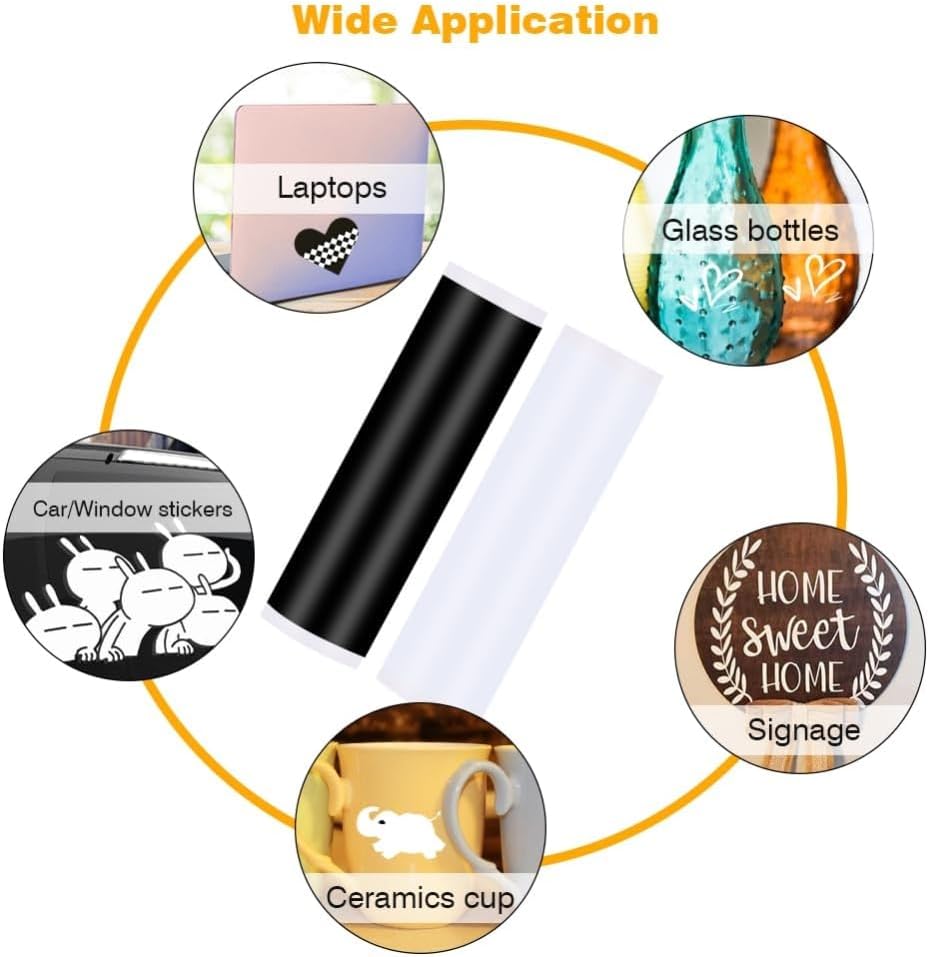 YOFONE Permanent Smart Vinyl for Cricut Joy - No Cutting Mat Required, 5.5in x 120in Roll | White