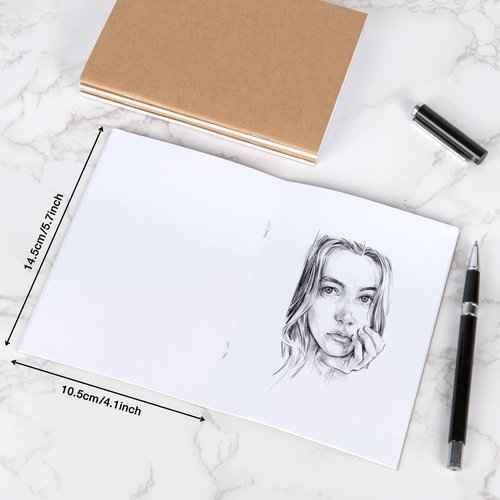 100 Pack Kraft Notebooks Unlined Mini Kraft Paper Notebook 52 Pages A6 Blank Mini Notebooks Bulk, Student Paper Journals Composition Notebooks for Kids Classroom Teacher Supplies, 4.1 x 5.7 Inch