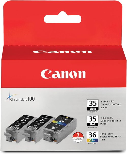 Canon PGI-35/CLI-36 Genuine Black & Color Ink Value Pack | Compatible with iP100, iP110, TR150 & TR160 Printers