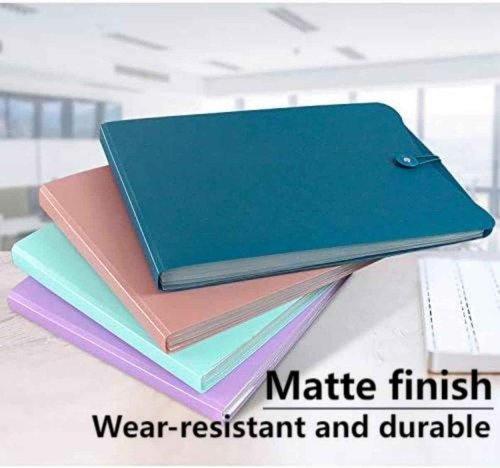 4 Packs Vertical Expanding Accordion Folder with 7 Pockets Paperwork Organizer Document Wallet Briefcase Business File Organizer Bag A4 Letter Size Elastic Rope Closure （Light Blue，Green，Purple，Choco）
