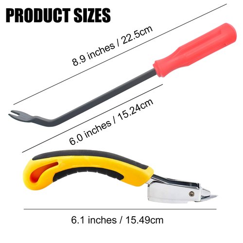 GEARLINTON Upholstery Staple Remover, Construction Staple Remover Tool, Heavy Duty Tack Lifter Carpet Remover, Nail Puller for Removing All Kinds of Staples for Furniture, Canvas, Wooden Case, Carton