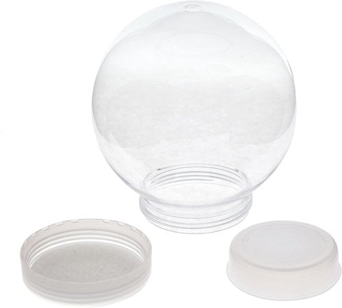 Creative Hobbies DIY Snow Globe - 5 Inch Clear Plastic with Screw Off Cap | Ideal for Custom Crafts