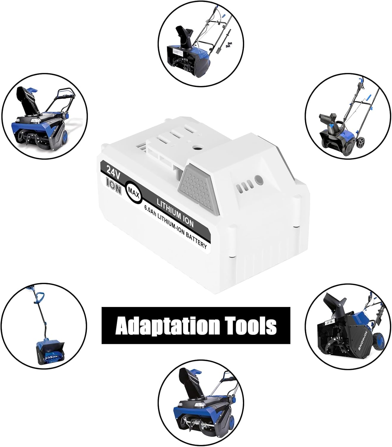 Sun Joe | 24V Lithium Ion Battery Replacement - 6.0Ah Compatible with All Joe iON+ Cordless Snow Blowers